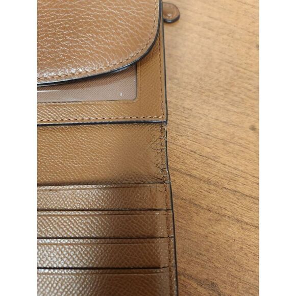 Coach BROWN Camel color Authentic Coach wallet F52715 AND CHECKBOOK COVER - Picture 11 of 16